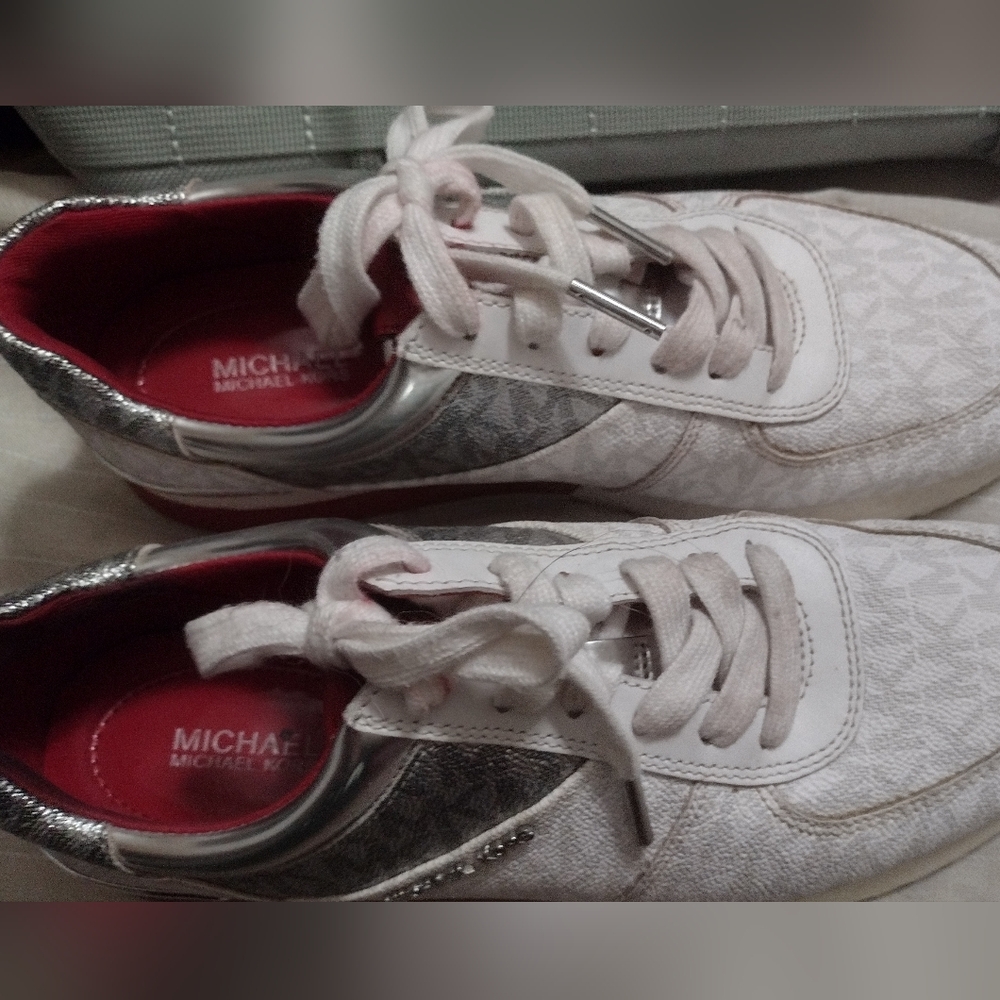 Michael Kors White and Silver Sneakers for Women